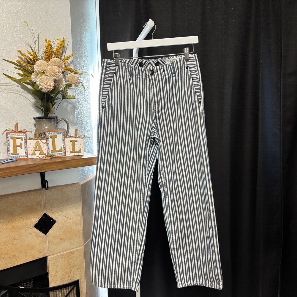 Rag and Bone Blue and White Striped Pants